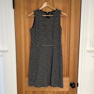 J. Crew Striped Ponte fit and flare dress